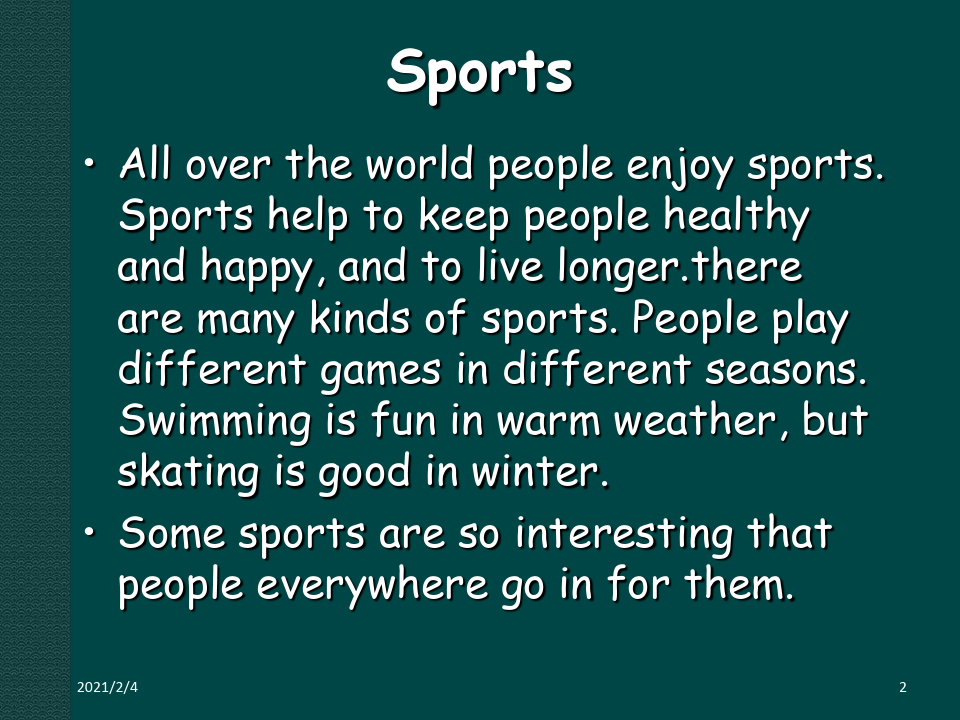Sports in English:Understanding the Language of Physical Activities